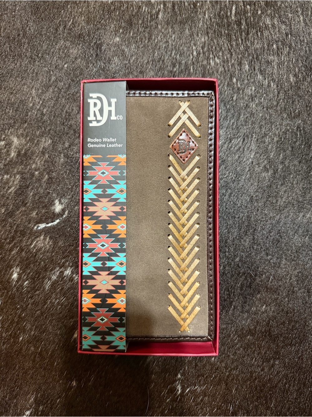 RH Co Rodeo Genuine Leather Wallet - Brown with Tan Accent